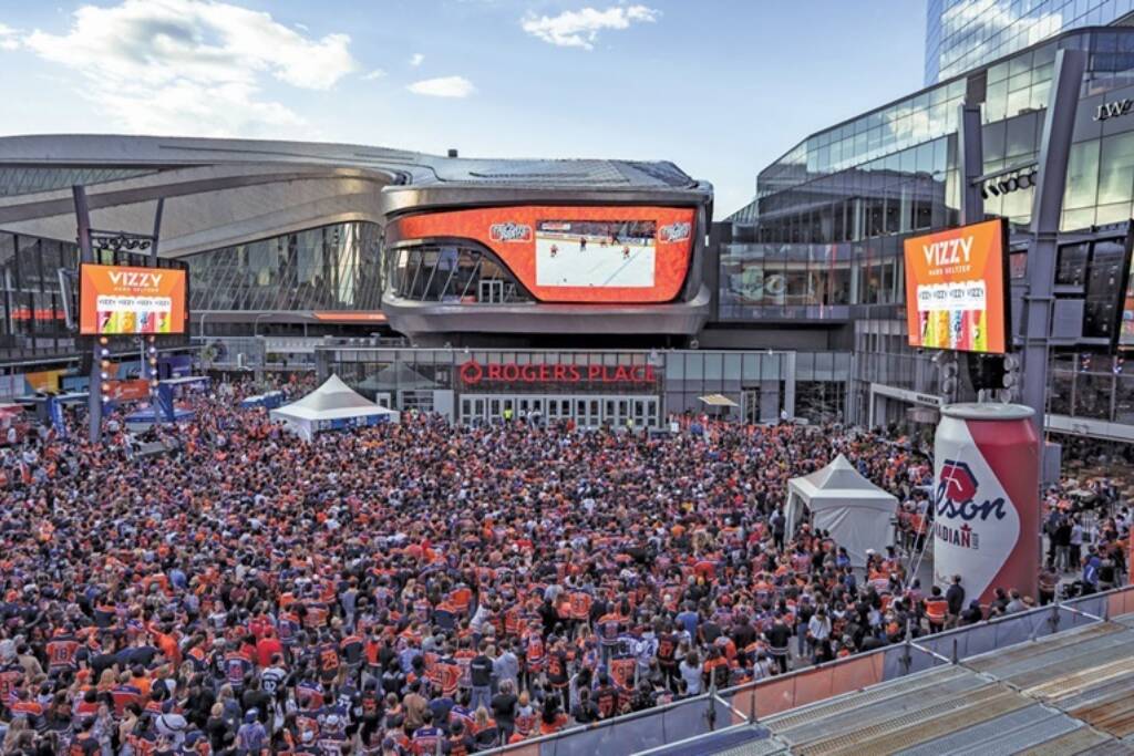Pg 09 Oilers Rogers Place exterior crowd